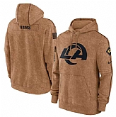 Men's Los Angeles Rams 2023 Brown Salute to Service Pullover Hoodie,baseball caps,new era cap wholesale,wholesale hats